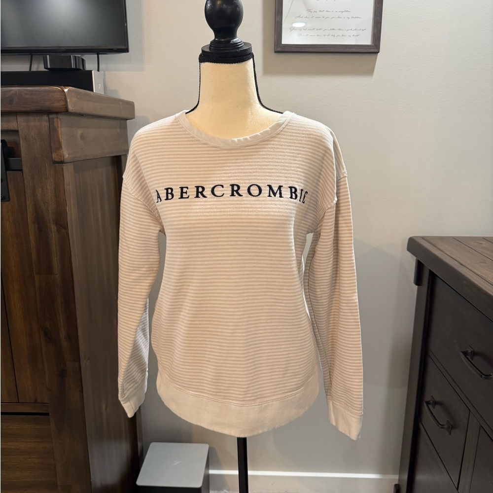 Abercrombie & Fitch Cream Striped Sweater